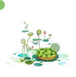 免扣荷花素材  