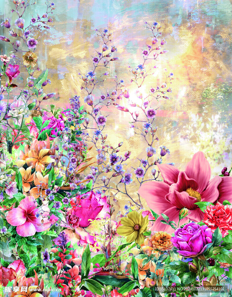 水彩花