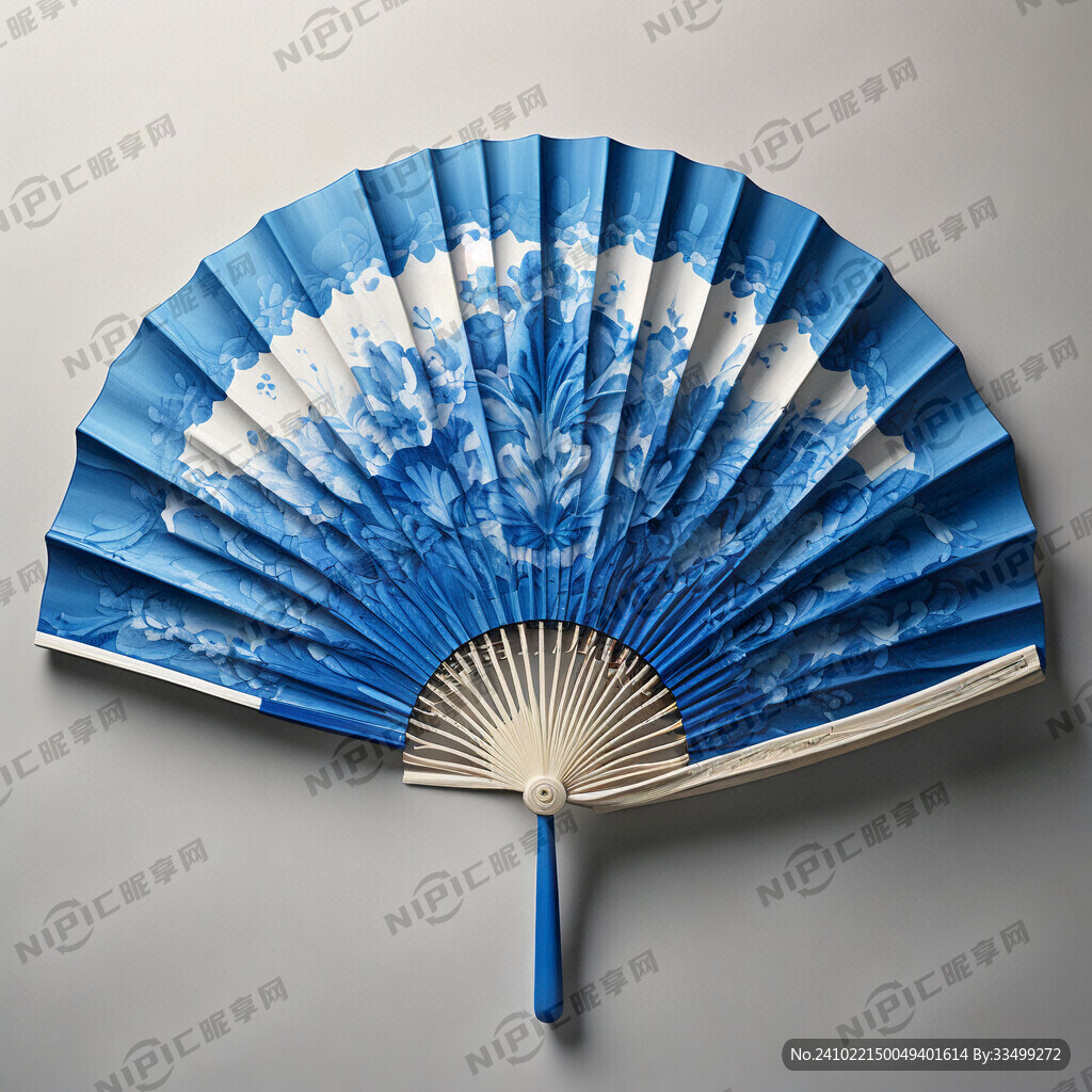 蓝色扇子