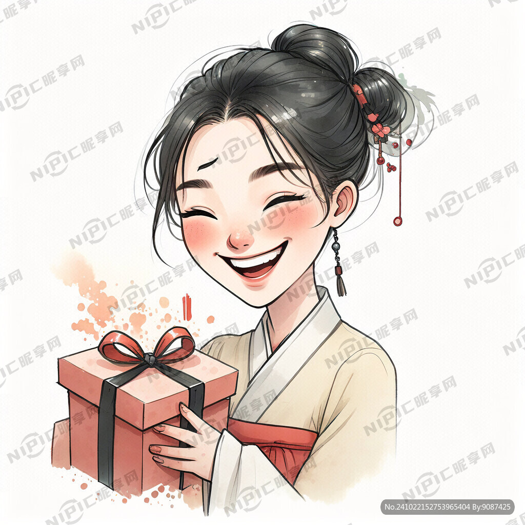 可爱的国潮成年女性瓜子脸