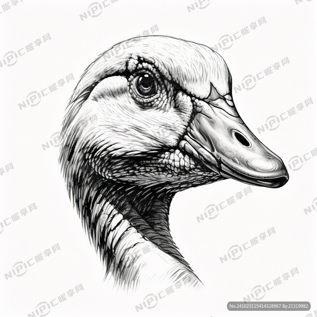 素描画 鹅头
