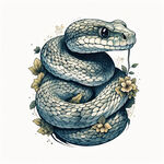 手绘，蛇，插画