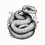 手绘，蛇，插画，黑白