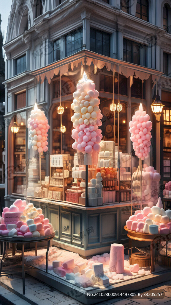 棉花糖店铺 食物展示橱窗