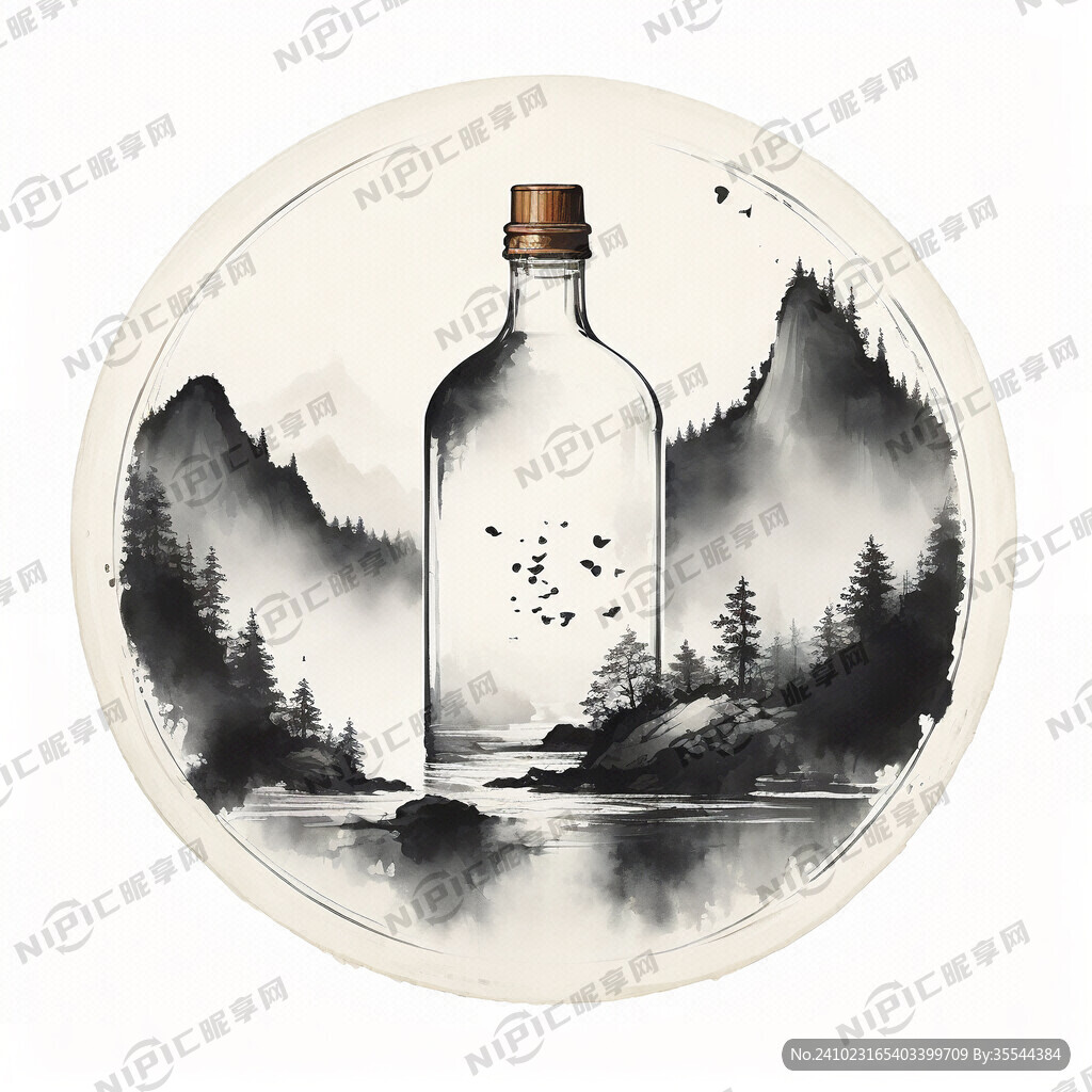 365毫升圆形矿泉水标签