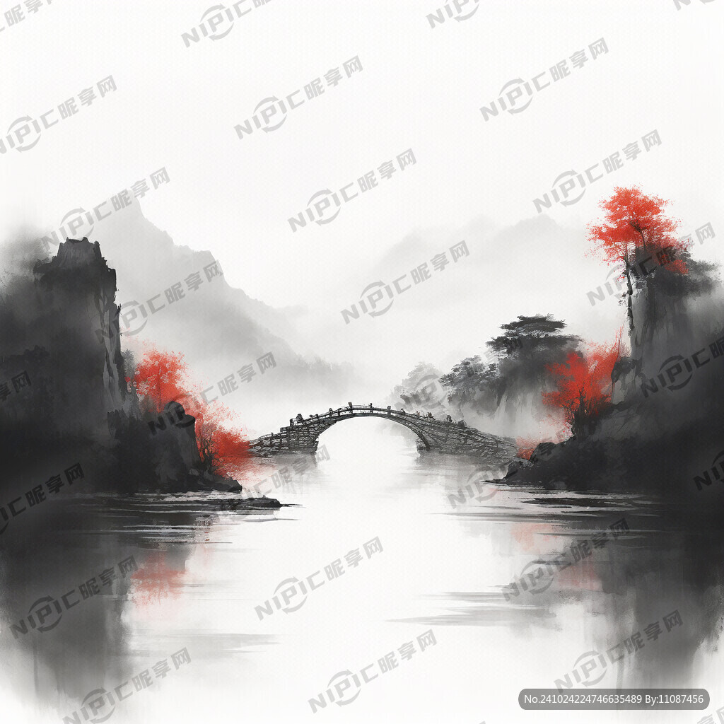 水墨长桥