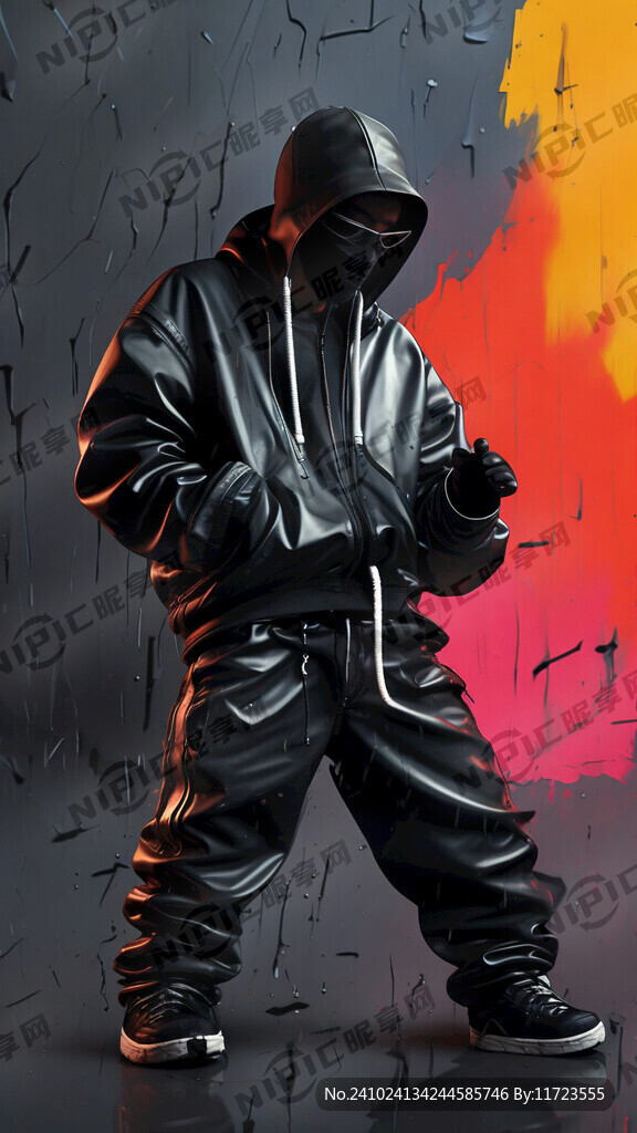 黑色底、嘻哈 酷 色彩鲜明 