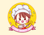 卡通女厨师矢量