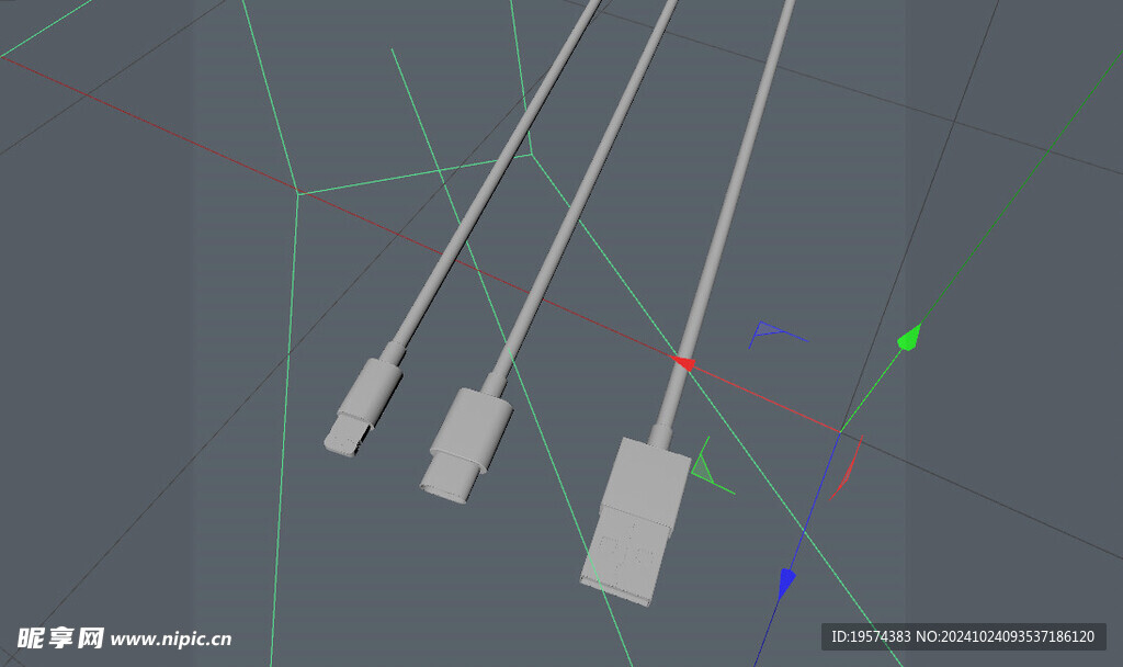 C4D模型 数据线