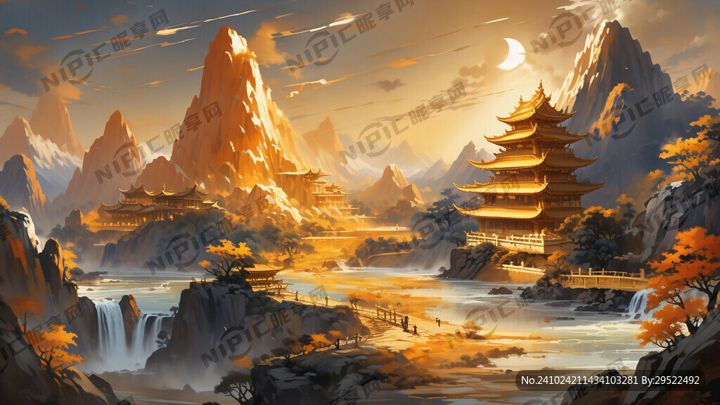 黄金山 黄金河 黄金屋 中国风
