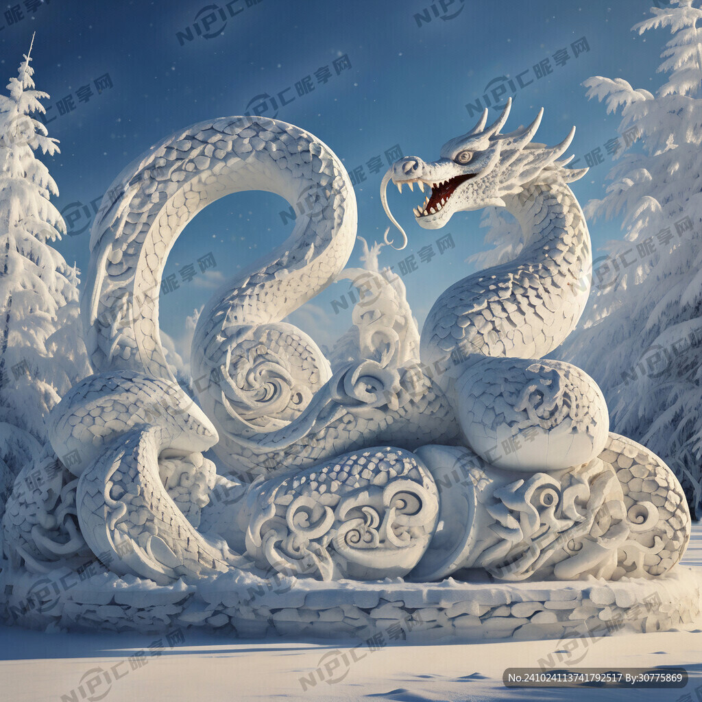 2025年蛇年雪雕
