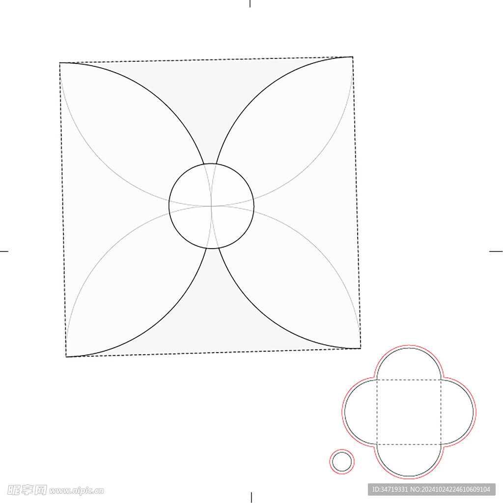 礼盒刀模展开图矢量