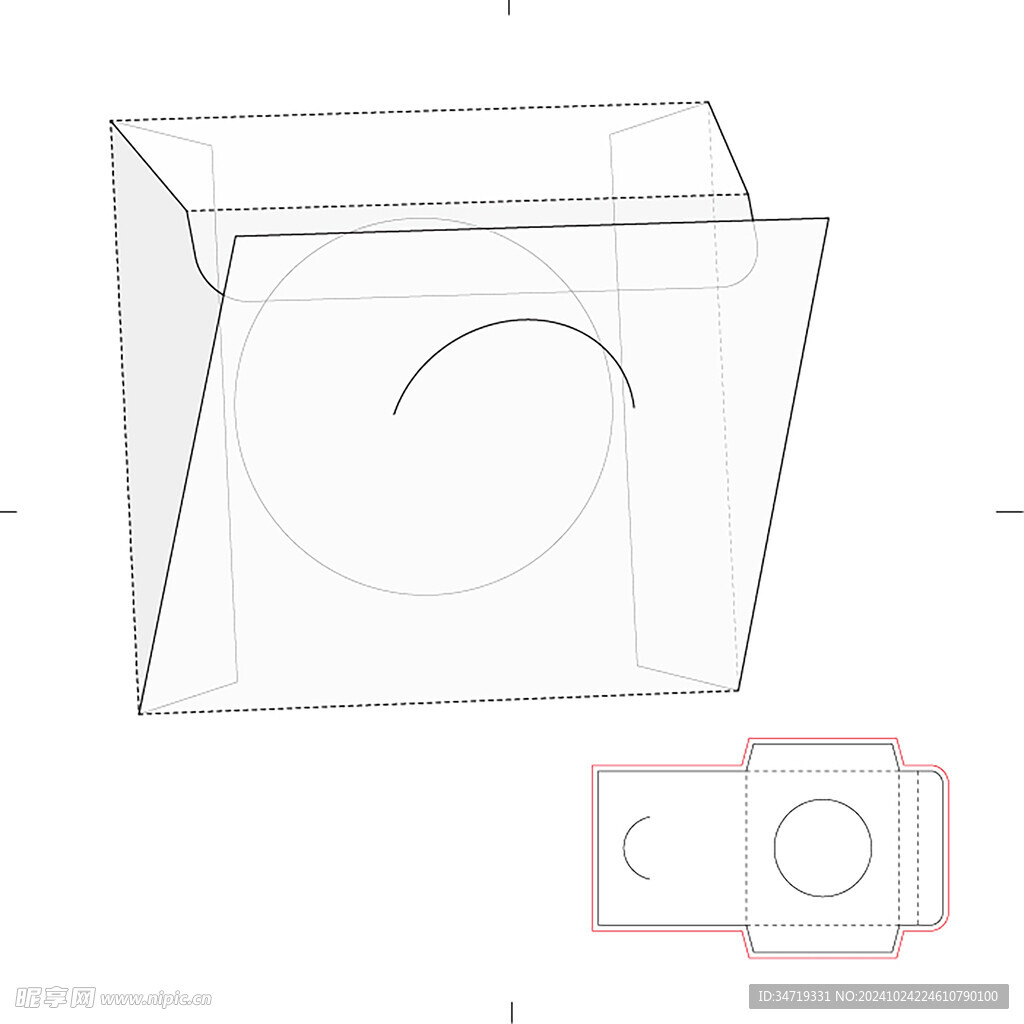 礼盒刀模展开图矢量