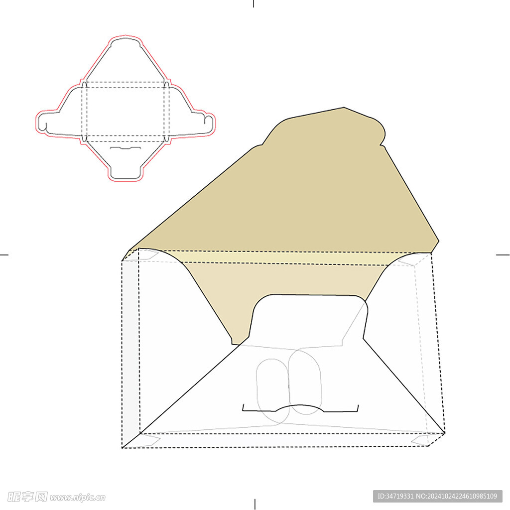 礼盒刀模展开图矢量