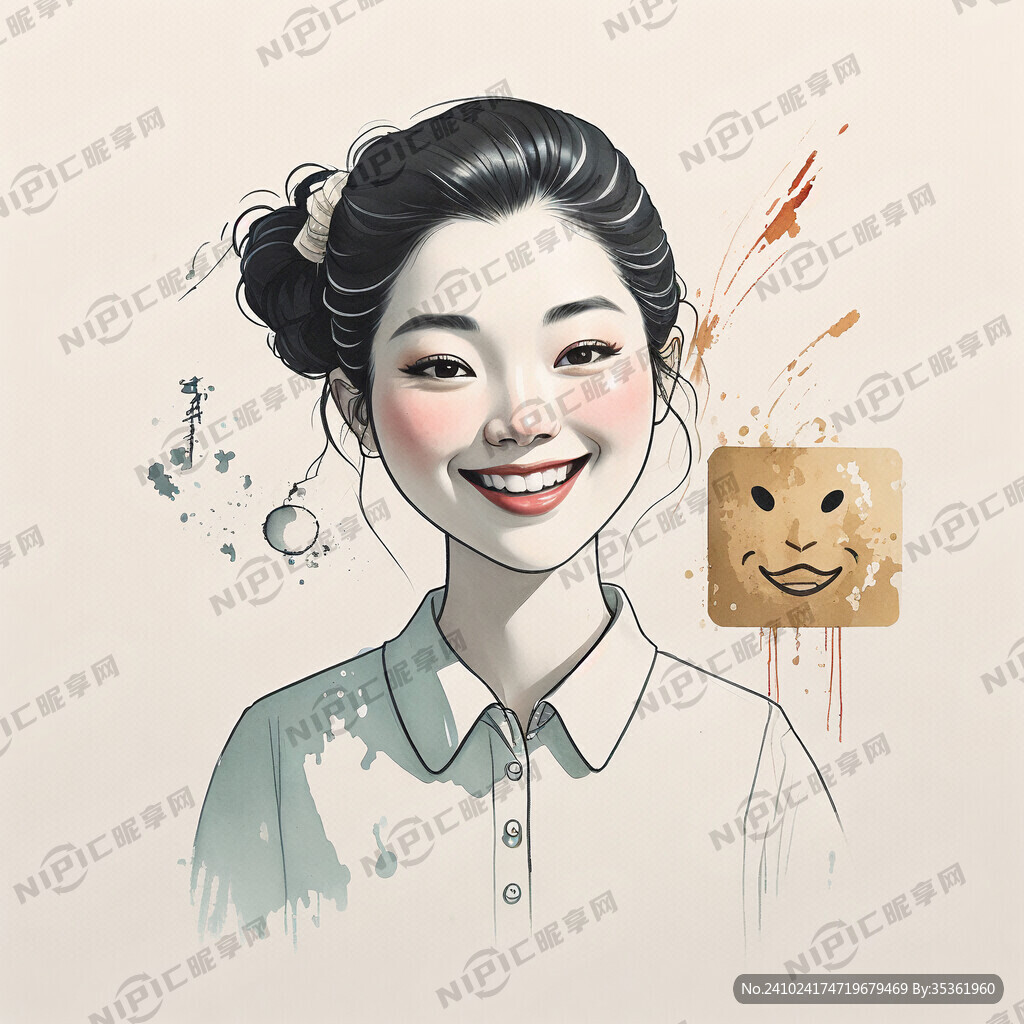 银行卡通人物 微笑服务表情