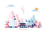 日系风景插画