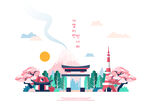 日系风景插画