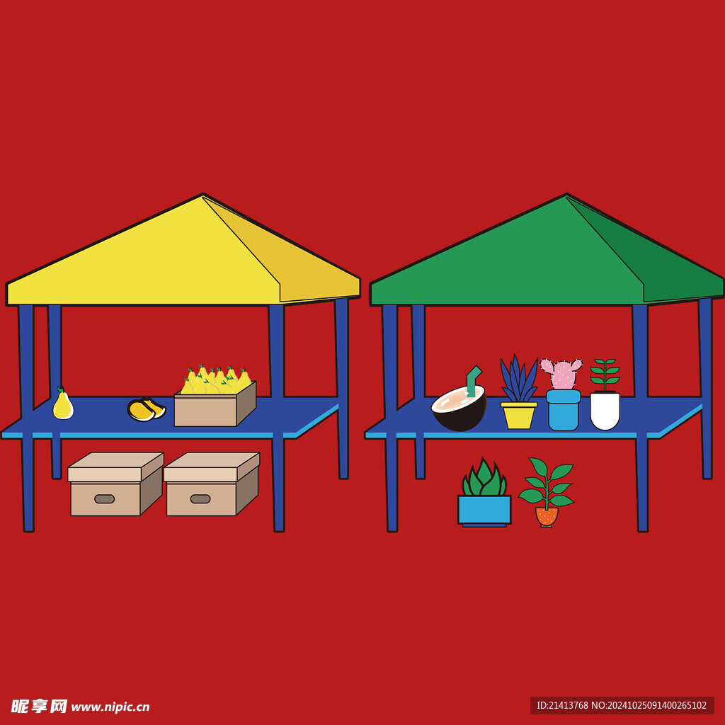 手绘店铺商铺 
