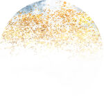 水彩金箔圆形挂画装饰画
