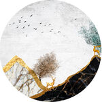 山脉圆形挂画