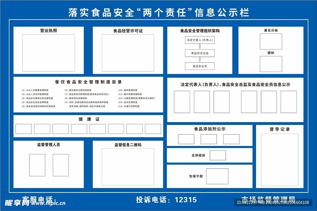 食品安全责任公示栏