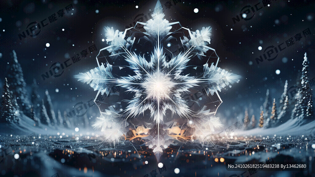 雪花 星星 中央一个大造型