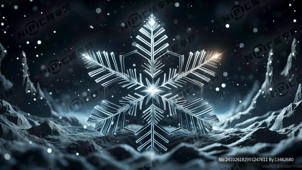 雪花与星星组合造型 块面组合