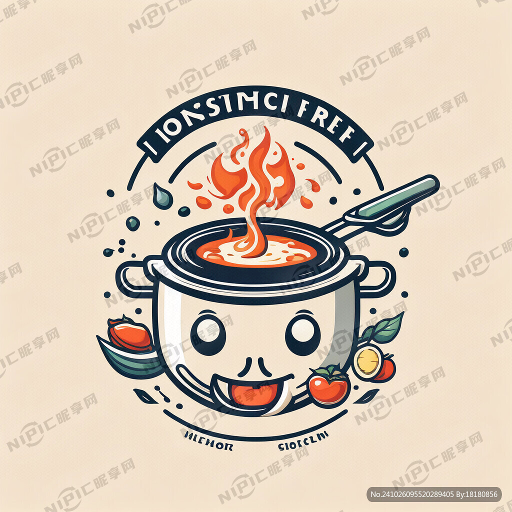 顺洋烙锅烧烤食材卡通人物简洁大