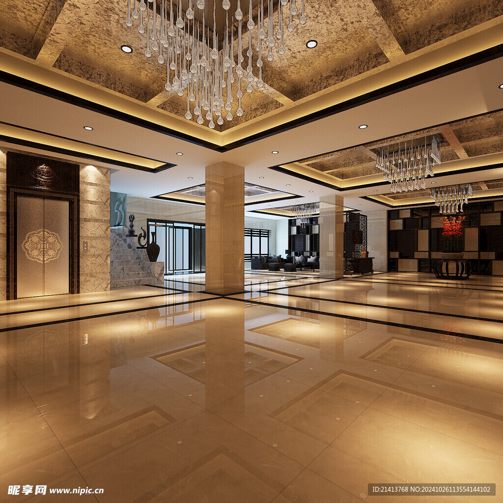 会所大厅装修摄影图__室内摄影_建筑园林_摄影图库_昵图网