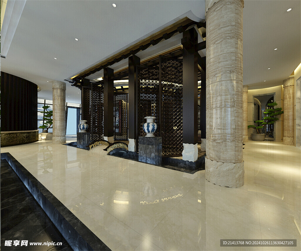 会所大厅装修摄影图__室内摄影_建筑园林_摄影图库_昵图网