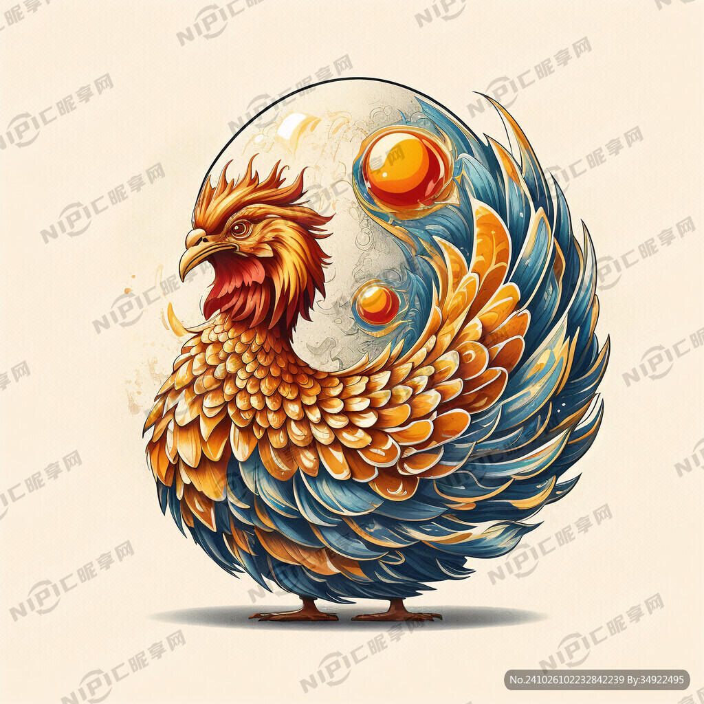 金鸡 鸡蛋 蛋黄 国风