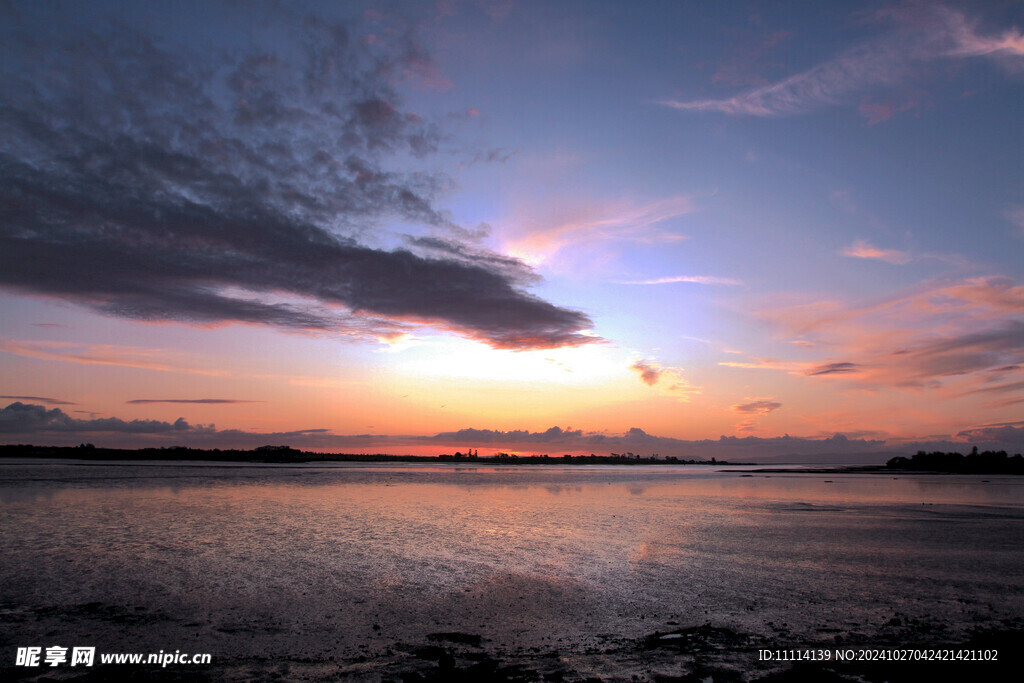 奥克兰海边黄昏风景