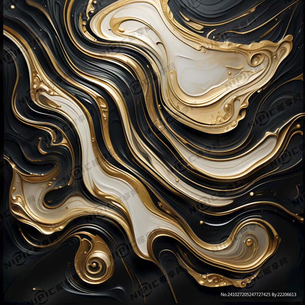 抽象大理石 鎏金 黑色背景