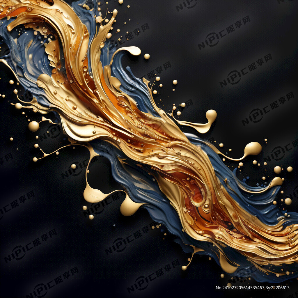 流彩 鎏金 黑底