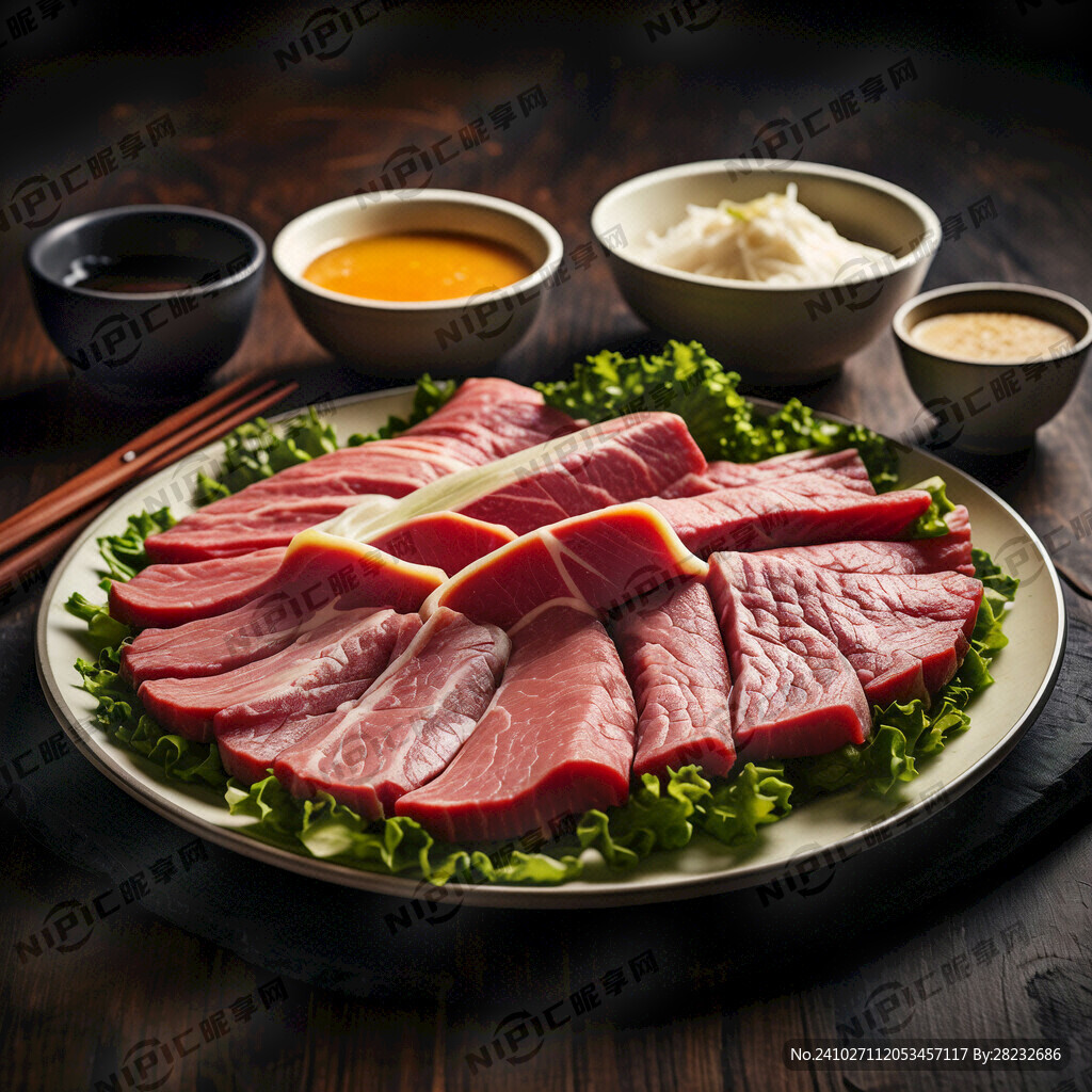 黄盘子 白锅黑边 烤生牛肉生菜