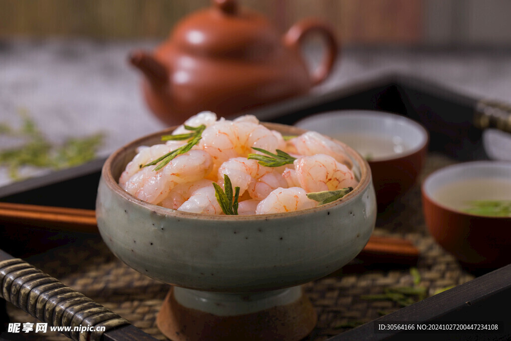 茶叶虾仁美食