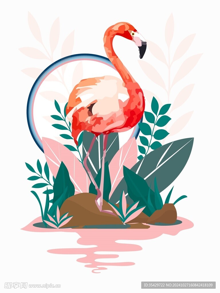 火烈鸟装饰画