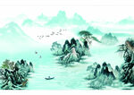 新中式水墨画背景