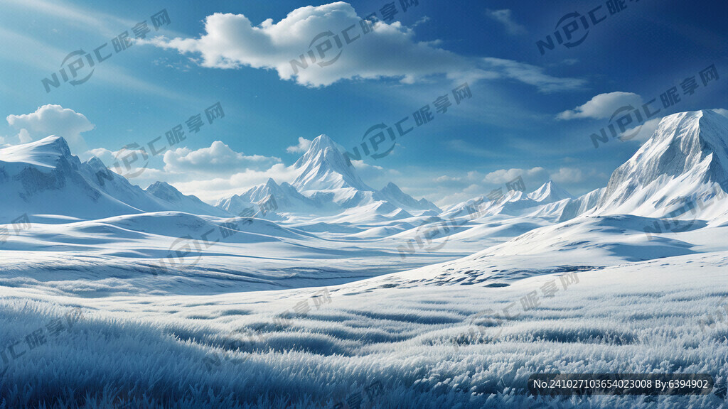 蓝天 雪山 绿草地