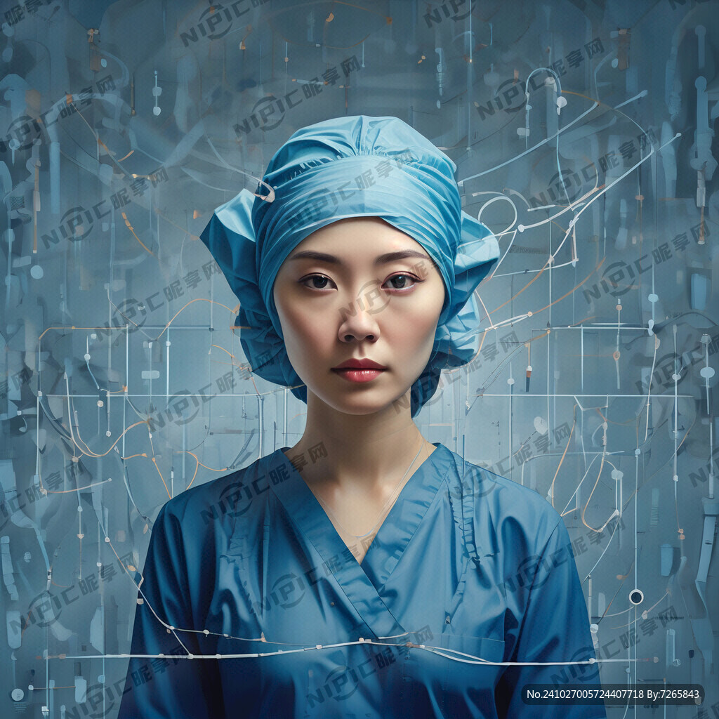 蓝色线条 外科医生轮廓