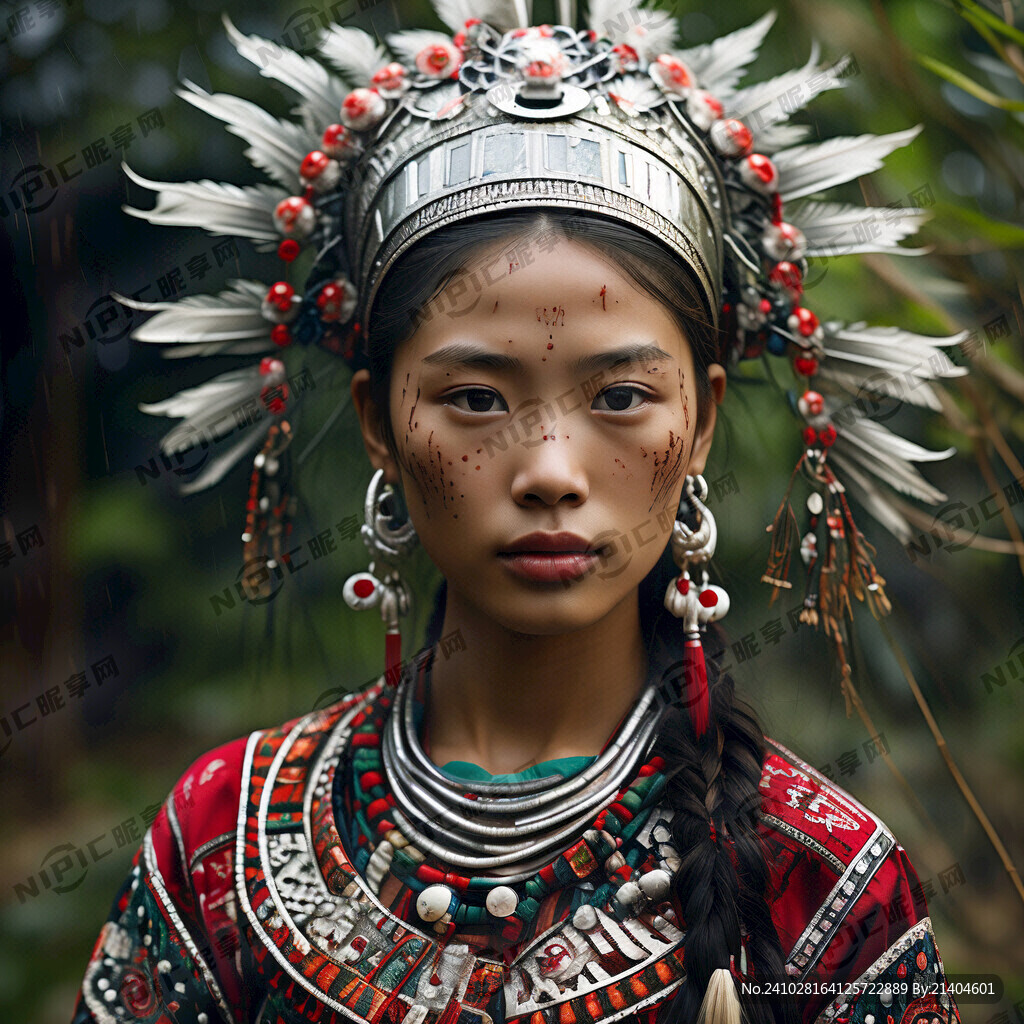 苗族 女性人像