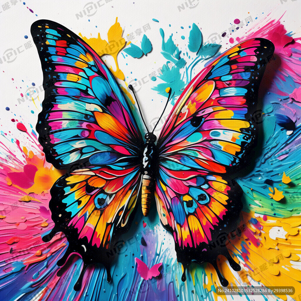 缤纷油漆创意蝴蝶图片