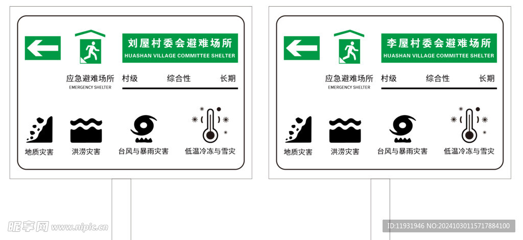 避难场所指示牌