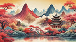 彩色背景 手绘
