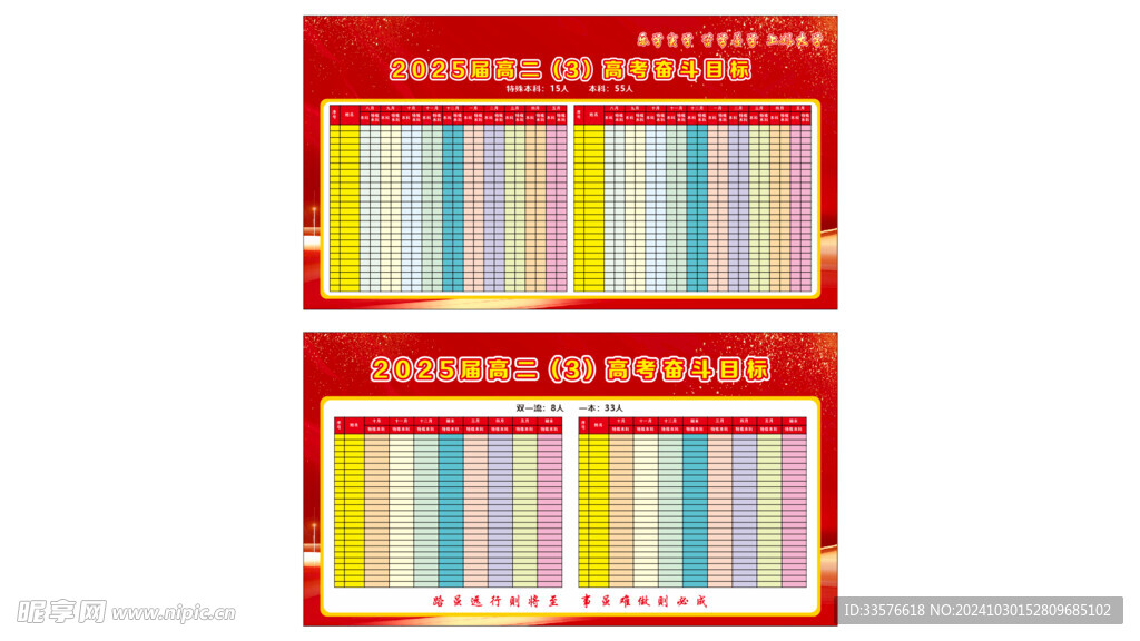 高考奋斗目标展板