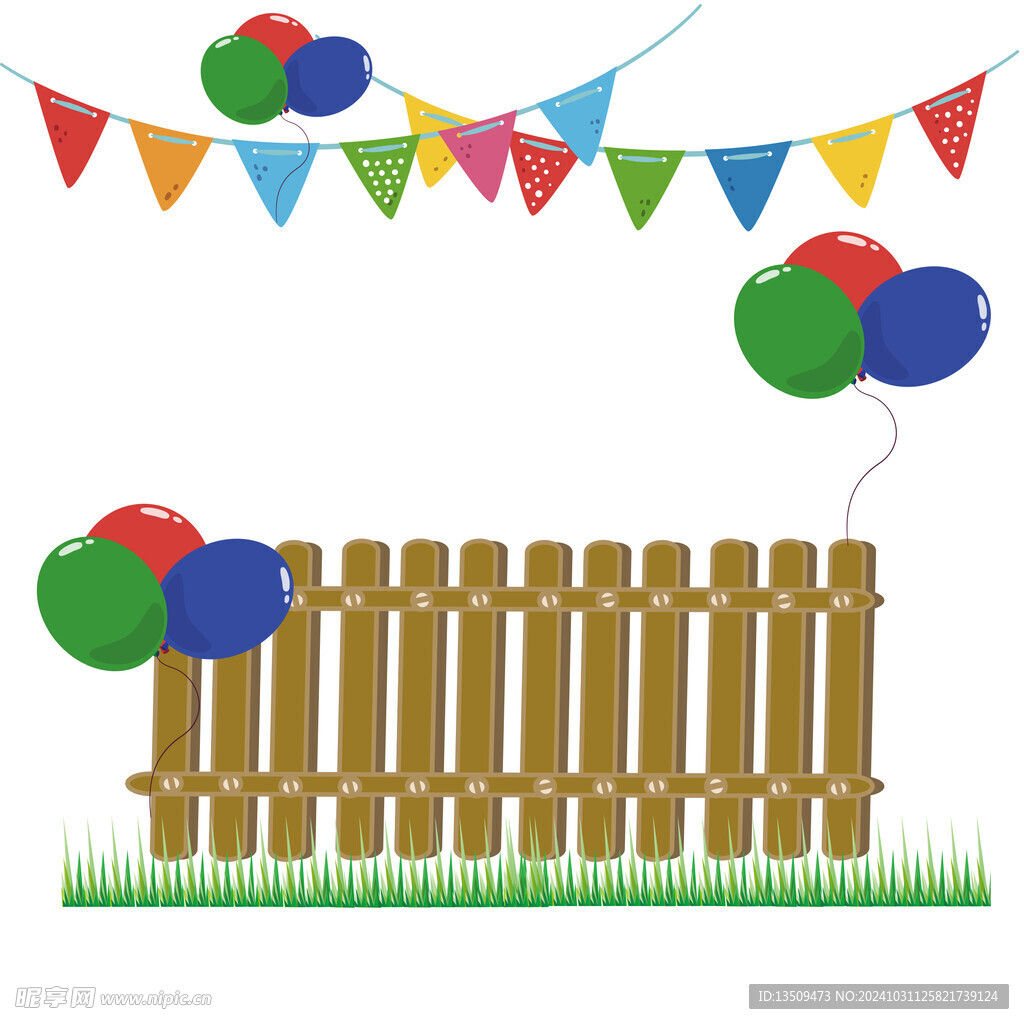 生日气球横幅围栏装饰图案