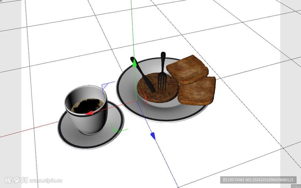 C4D模型 早餐