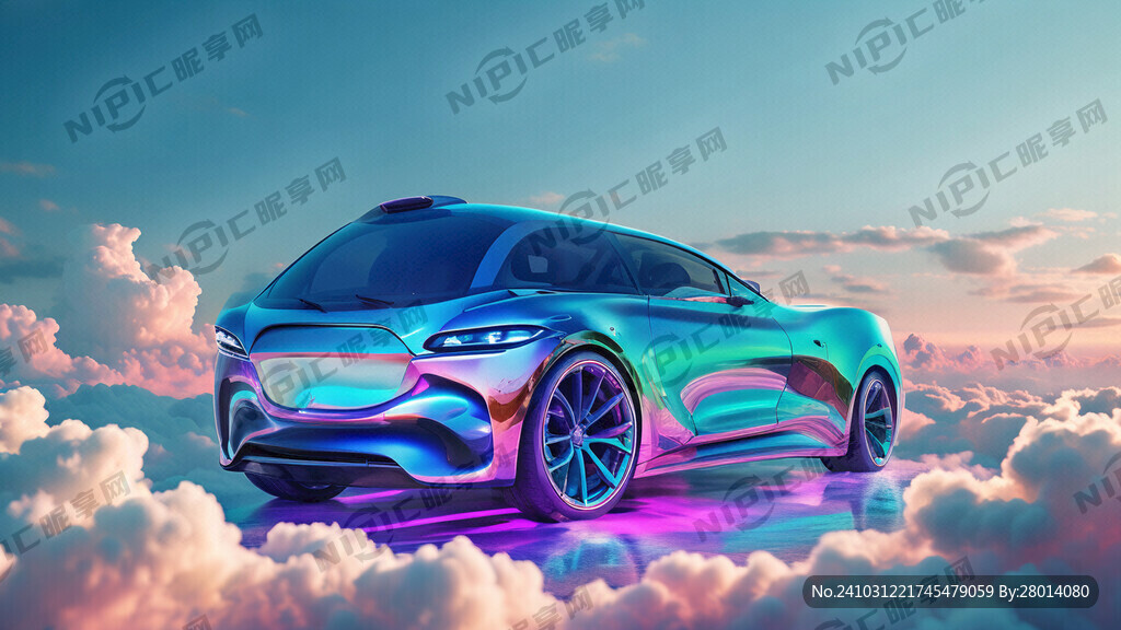 炫酷汽车 全息色 梦幻 云朵