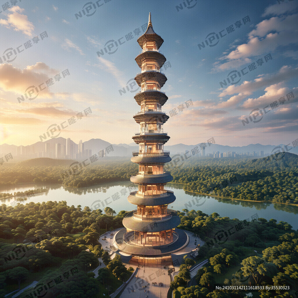 清远市飞霞景区长天塔效果图