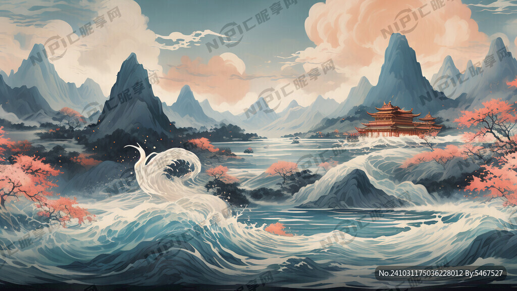 水天一色 中国装饰画